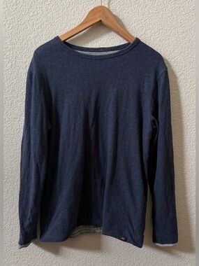 Faherty Men’s Medium (Measure) Reversible Cotton Long Sleeve Shirt Navy/ Gray